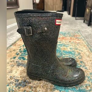 ✨Special Edition Hunter Black Glitter Short Rain Boots